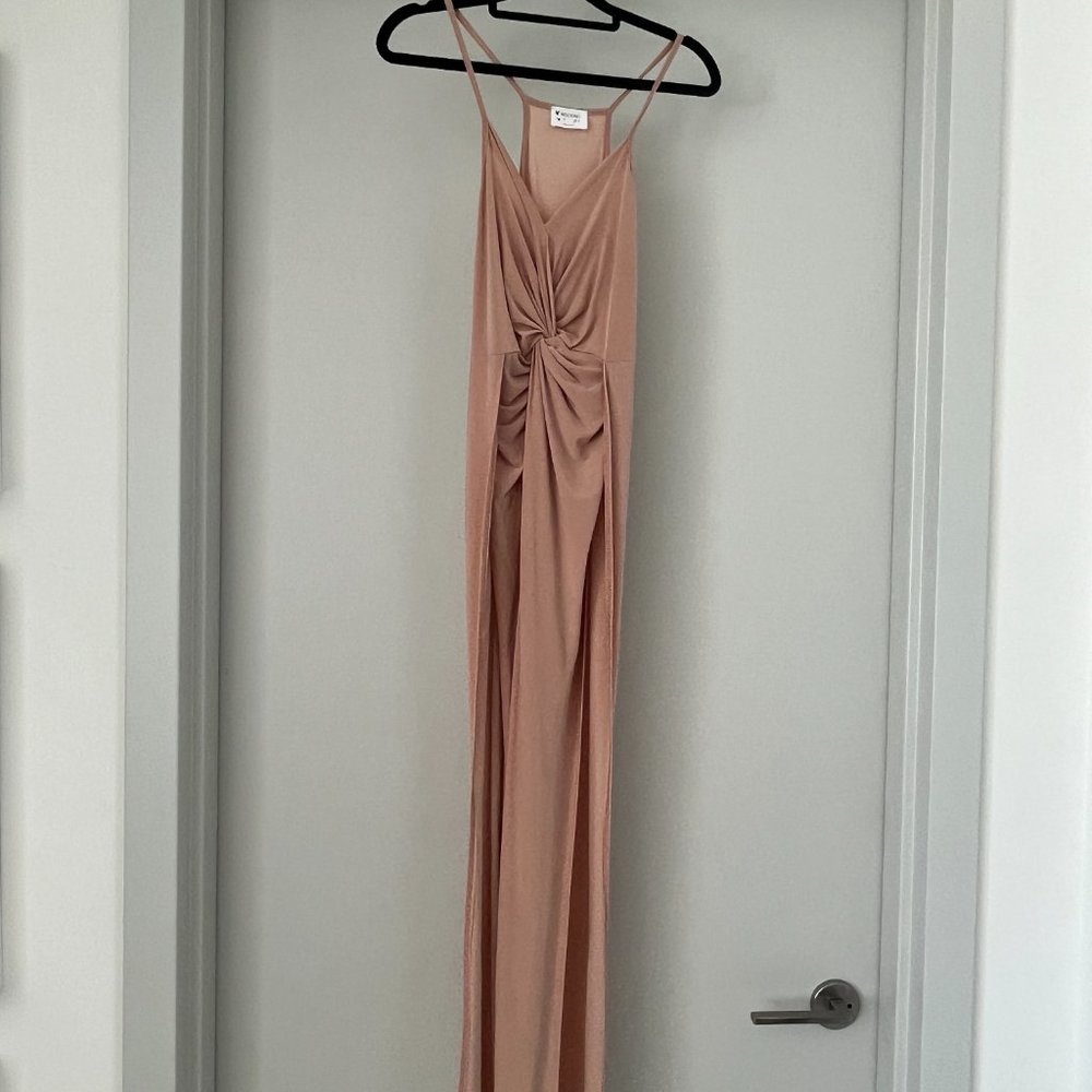 Pinkish Nude Twist front slit jumpsuit size small